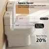Small Compact One Piece Toilet, Dual Flush Toilet with Soft Closing Seat, 0.8/1.28 GPF High-Efficiency, White Toilet 3