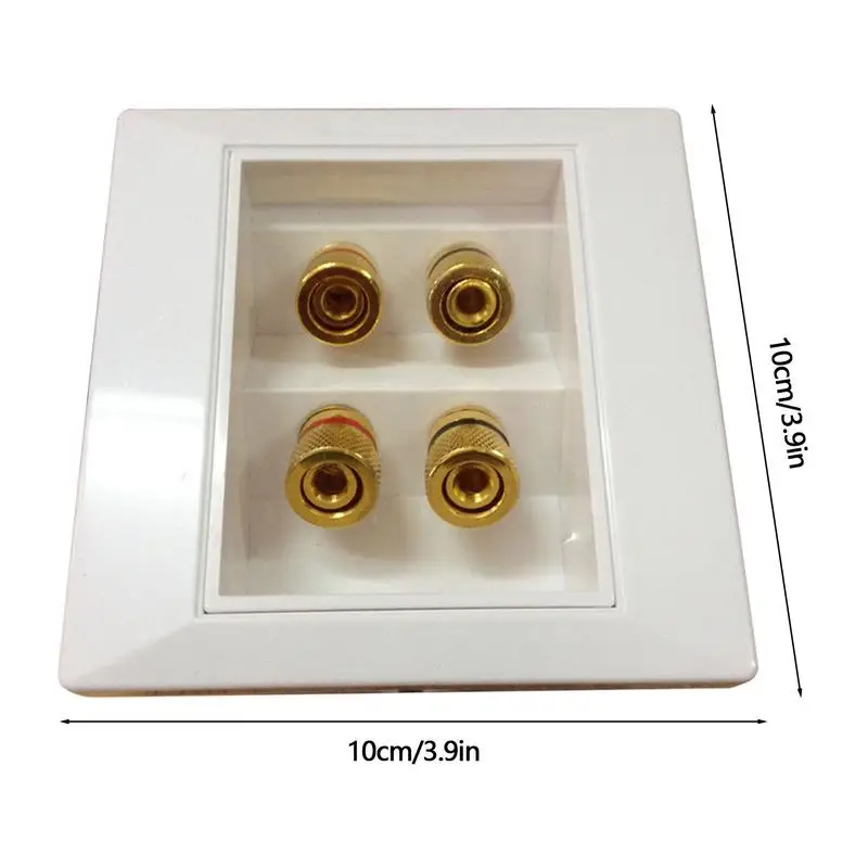 Audio Wall Plate Speaker Wall Outlet Home Theater Plate Speaker Jack Home Audio Accessories With 4 Port For