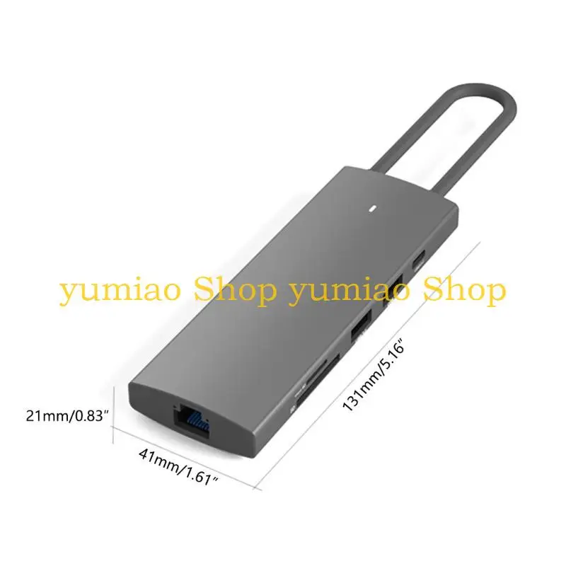 587B 지능형 Type-C 도킹 스테이션 허브 9 in 1 USB 알루미늄 USB C 어댑터 9 포트 컴퓨터에 동시에 사용