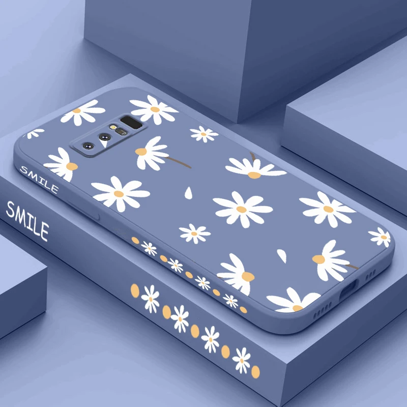 White Sunflower Silicone Shatterproof Phone Case with Camera Protection
