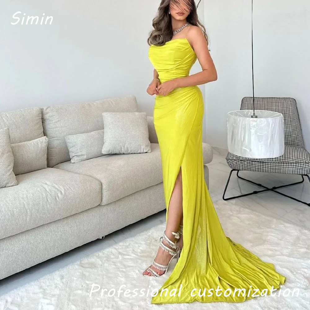 Simin Satin Mermaid Sweetheart Pleats Formal Luxury Prom Gown Floor-length Evening Elegant Party dresses for women 2024