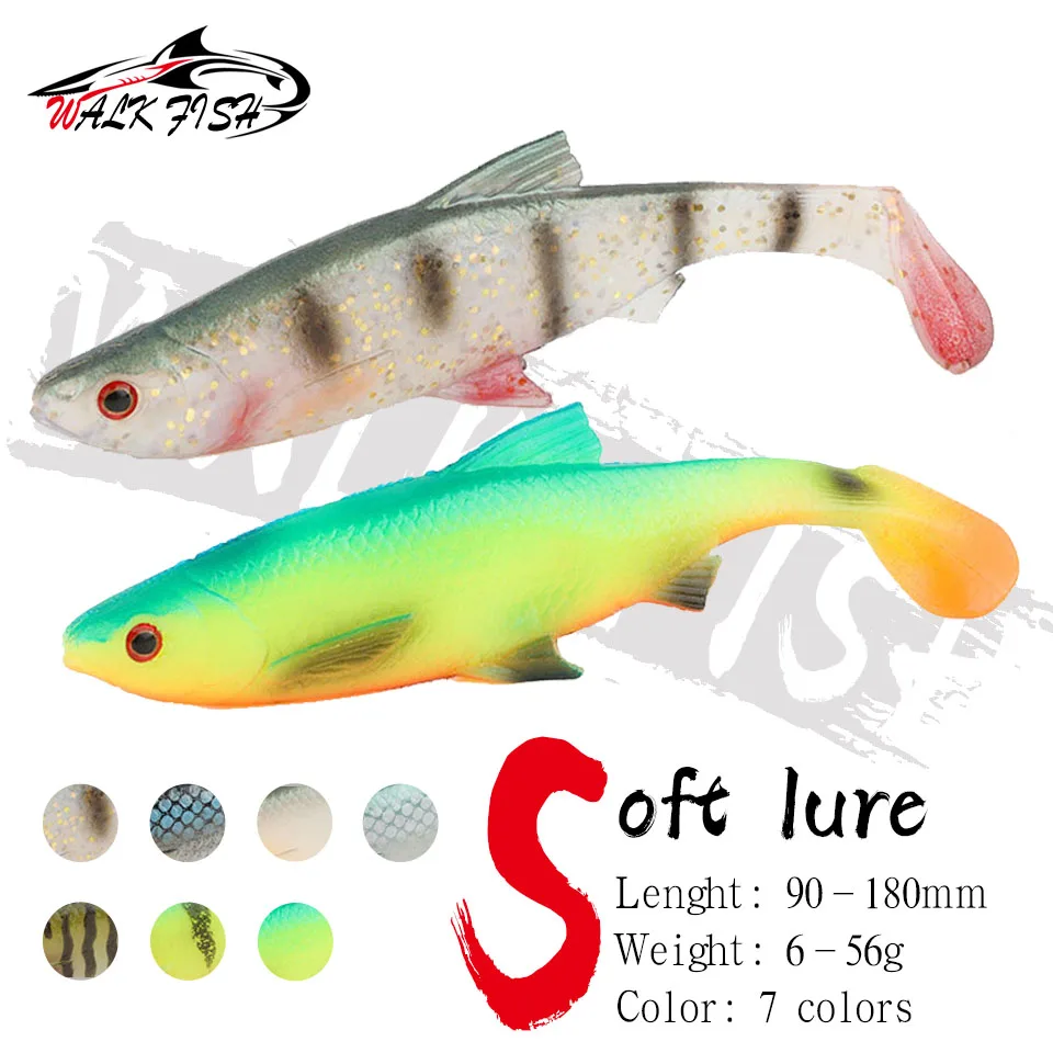

WALK FISH Мягкая приманка 6 г/19 г/56 г, резиновая приманка Swaimbait, джиг для окуня, искусственная приманка для рыбалки, силиконовый Воблер для рыбалки, рыбалка
