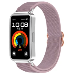 Nylon Scrunchie Sport Elastic Bracelet Strap Accessories - Huawei Band 9NFC (Light purple)