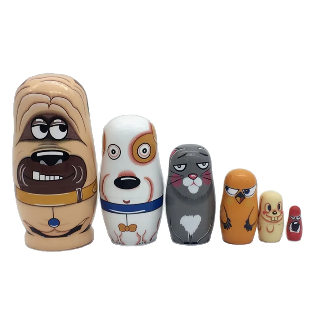 

6 Pcs Kids Playset Russian Nesting Dolls to Stack Childrens Toys Stacking Bamboo