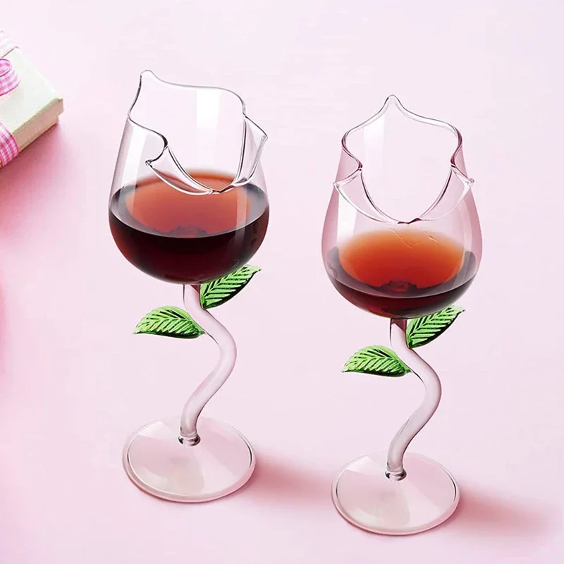 Fancy Red Wine Goblet Wine Cocktail Glasses 100ml Rose Flower Shape Wine  Glass - AliExpress