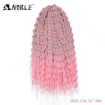 Noble Synthetic Hair Cosplay Water Wave 24Inch Twist Crochet Hair Braid Hair Ombre Blonde Pink Deep Wave Braiding Hair Extension