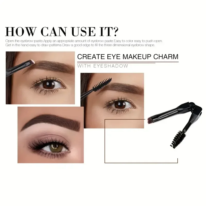 Eyebrow Cream Smooth Eyebrow Pomade Gel Long Lasting Waterproof Eyeliner Gel Eye Brow Cosmetics Brow Tint Black Eye Brow Makeup 6