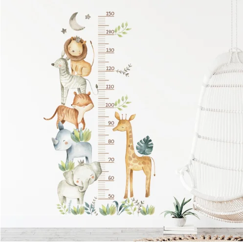 Cartoon Animal Height Ruler Stickers 4