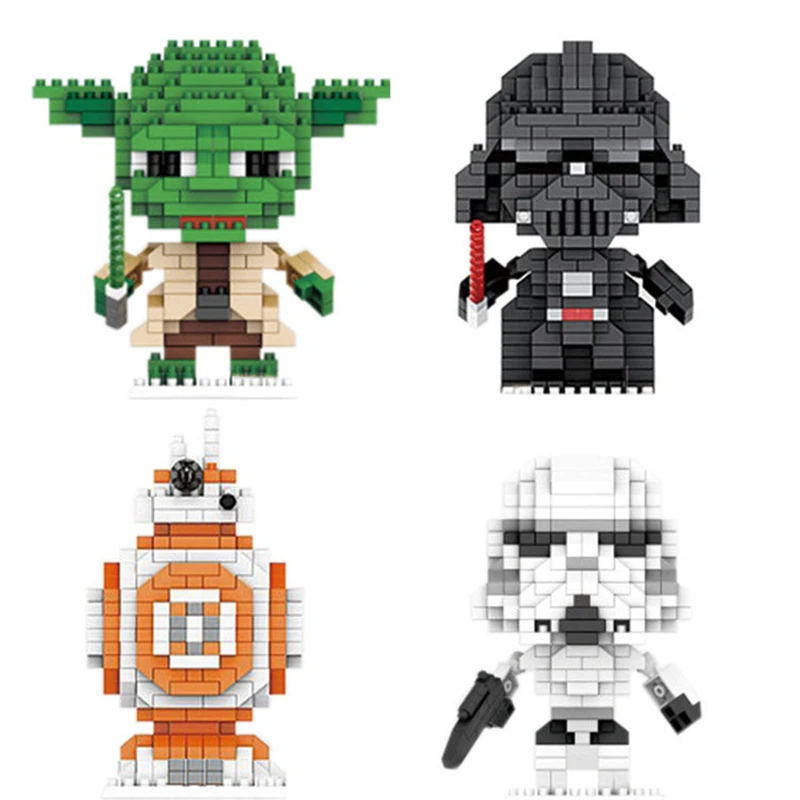 Nuovi Arrivi Giocattoli Creativi Blocchi Di Costruzione In Miniatura 118-121 Planet Series Black Samurai Yoda Giocattoli Assemblati
