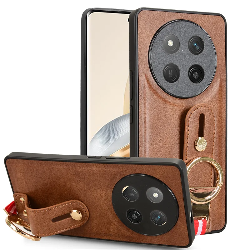Luxury Leather Wristband Stand Case with Ring Opener