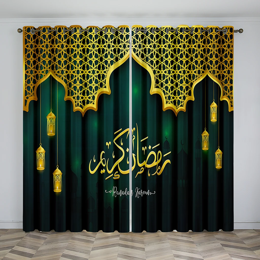 Luxury Muslim Ramadan Festival Shading Drapes Darkening Window Curtain