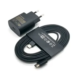 25W Super Fast Charging Adapter with 1.8M Type C Cable - Black-With 3A Cable