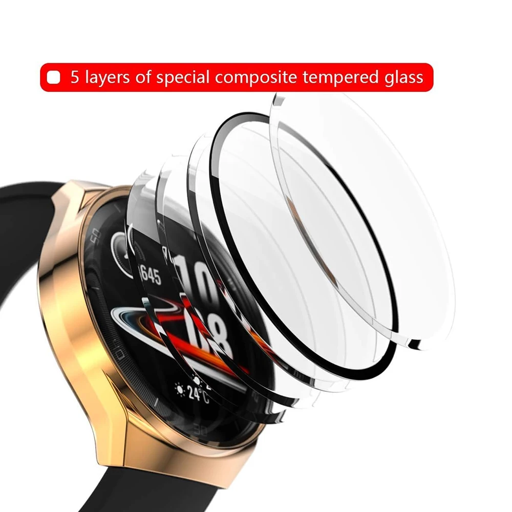 Premium Full-Coverage Electroplated Case with Built-in Tempered Glass Screen Protector (Touch Sensitive)