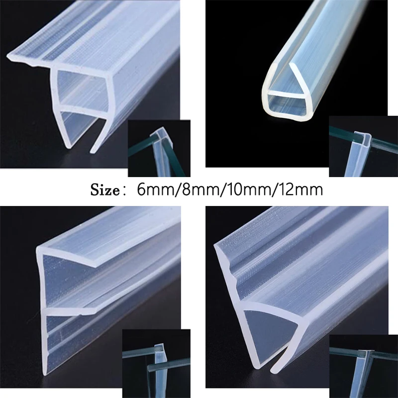 h/f/u/corner Shape Glass Seal Strip Silicone Bath Shower Weather Strips Draft Stopper for Door Window 6-12mm 2M door seal strip sealing strip tape window seal strip sealing tape rubber seal strip rubber door weatherstripping door draft stopper shower door seal silicone seal strip door weatherstripping rubber shower seal sealing strip shower water barrier waterproof tape