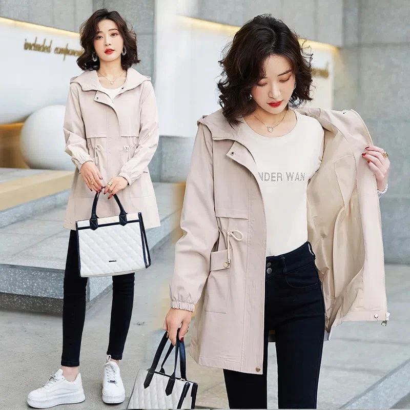 Female Trench Coat With Lining Spring Autumn Thin