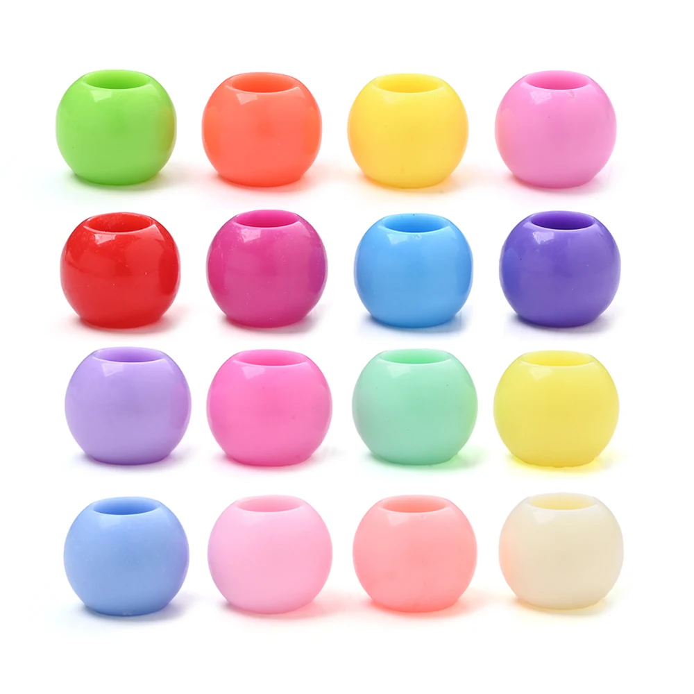 50 Stück Acryl-Perlen mit großem Loch, gemischte Farben, mit losen Distanzperlen für Schmuckherstellung, DIY-Armband, Halskette, Schlüsselanhänger, Zubehör – Detail 10