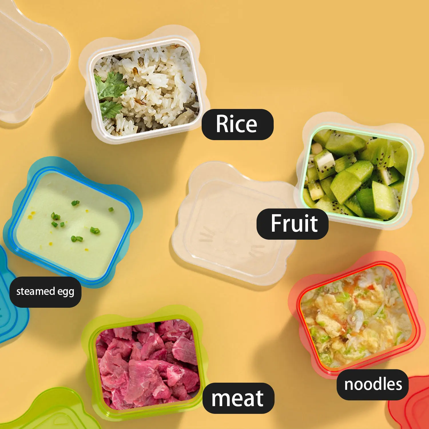 Baby Lion Complementary Food Box Baby Food Container Fresh Storage Box Refrigerated Microwaveable
