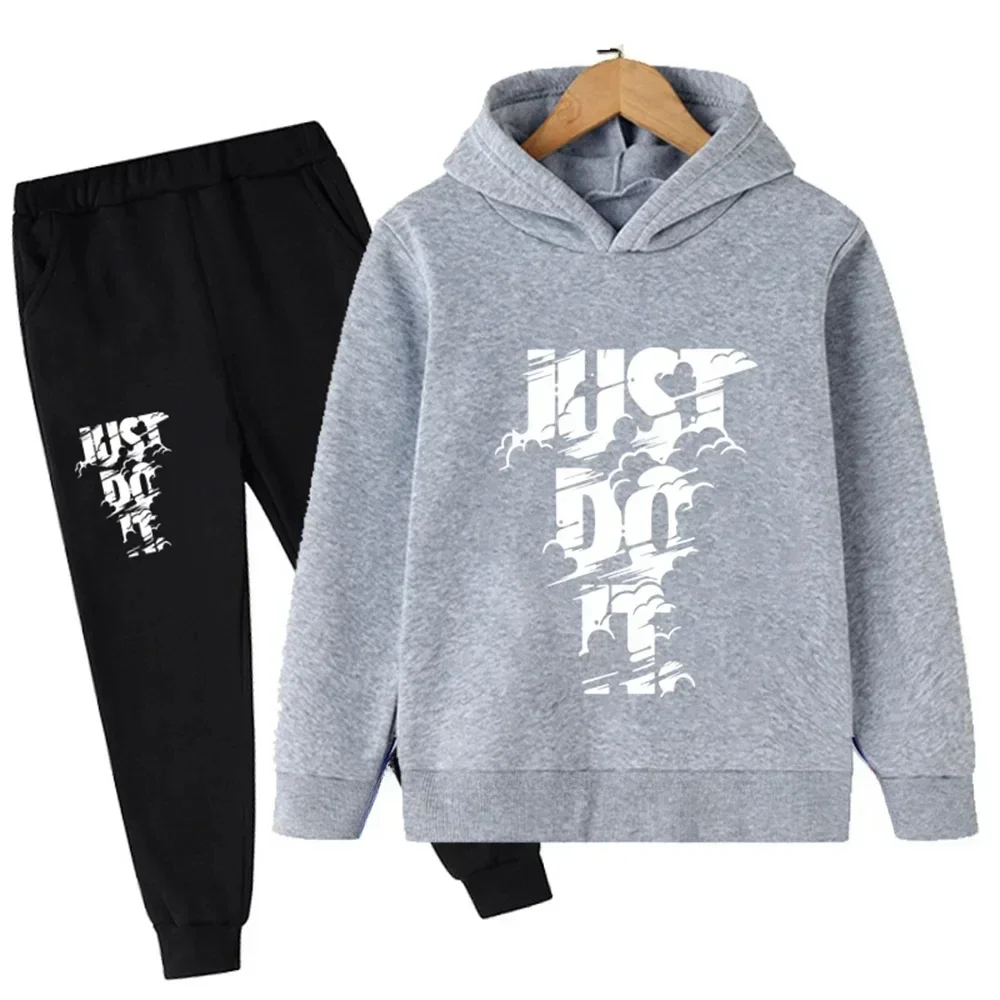 thumbnail image 1 of Conjunto de 2 piezas de sudadera y pantalón informal para niños y niñas de primavera y otoño, ropa deportiva diaria para niños de 2 a 14 años, 1 of 5