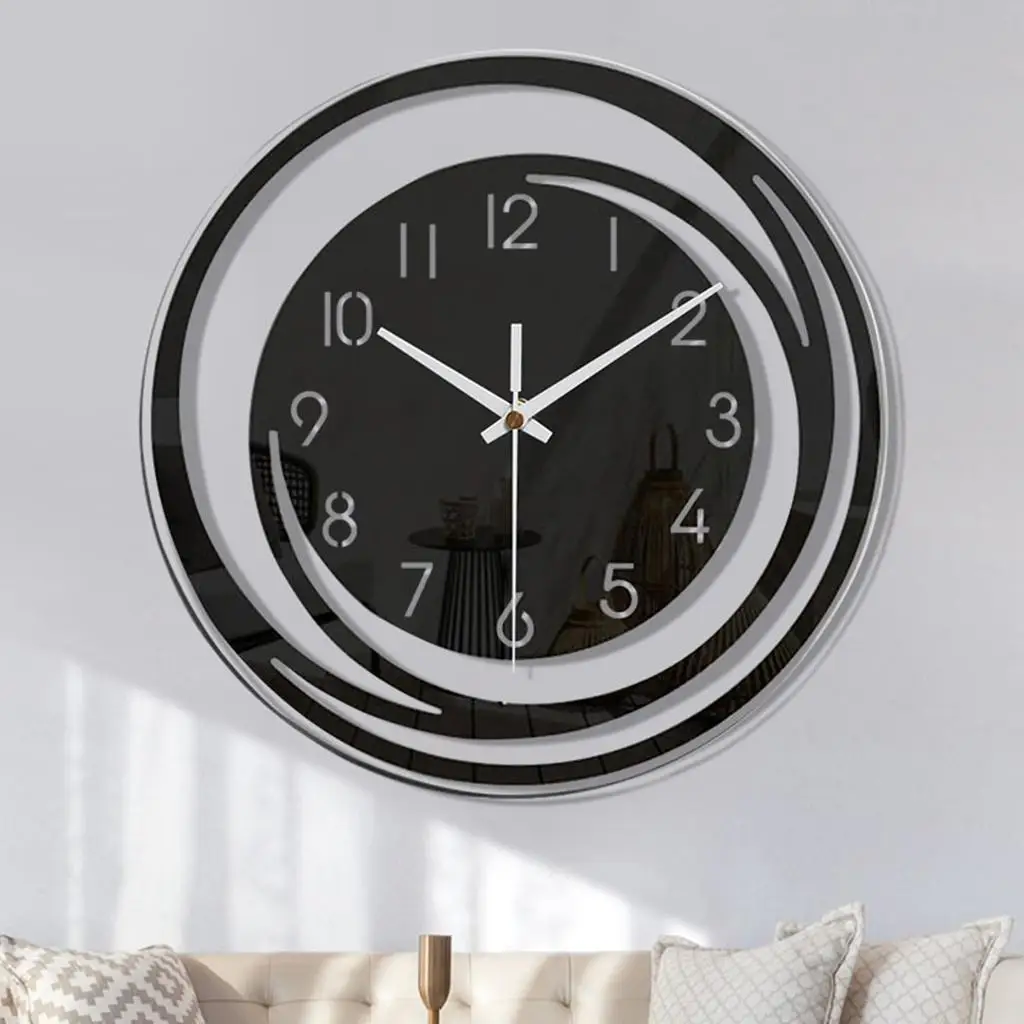 Nordic Wall Clock round 12 Inch Non Ticking Decorative Clock