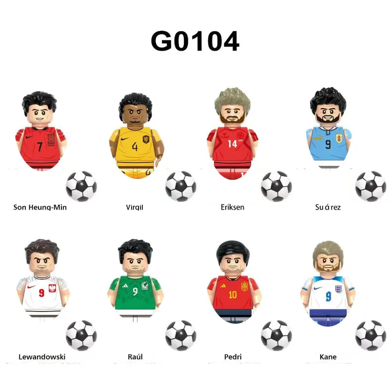 TV6502 TV6501 Football Star Building Block Accessories Brick building block toys Christmas Gift ABS Plastic Action Doll Children's Model Toy