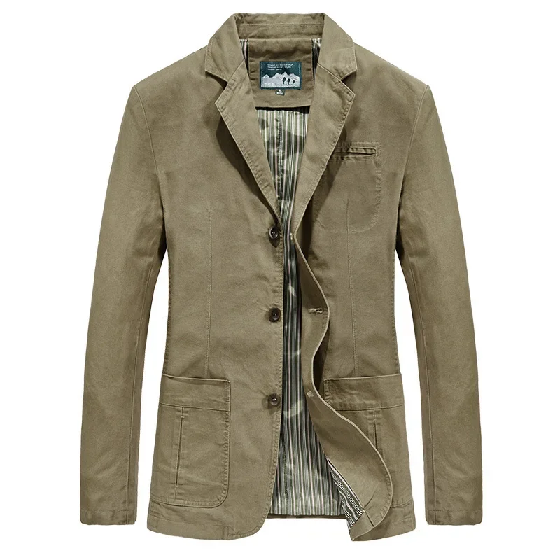New Autumn Men's Clothing Cotton Outdoor Business Jacket European and American Men's Fashionable Casual Suit Collar Casual Coat mens blazer