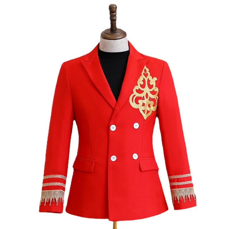 

02321 Male Singers Troupe Court Casual Suit Studio Photography Men's Clothing Host Stage Performance Clothes