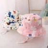 Spring Summer Thin Breathable Kids Bucket Hats Unisex Baby Sun Hats with Windproof Rope Children Outdoor Caps 6months-8years Old 3