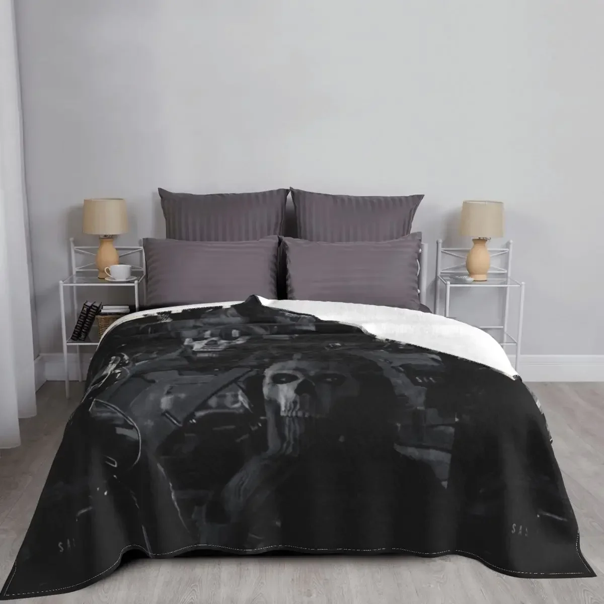 Simon Ghost Riley Throw Blanket funny gift Plaid Retro Blankets 4