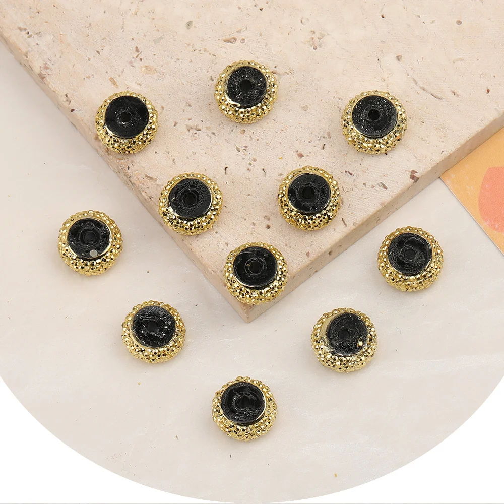 Cordial Design 200Pcs 12*12MM DIY Beads Making/Jewelry Findings & Components/Wheel Shape/Gold Paint Effect/Hand Made/Resin Bead - cordial
