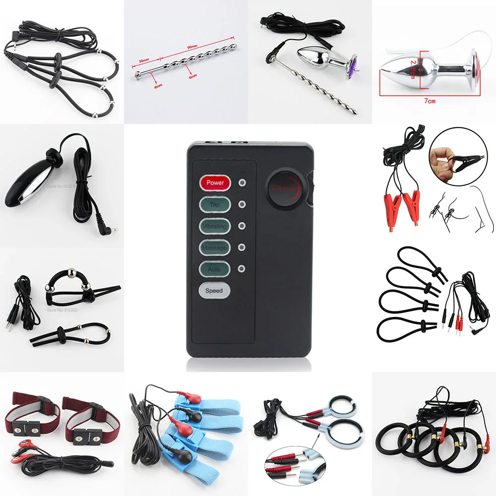 Electro Shock Anal Plug Penis Plug Cock Rings Medical Themed Toys Massage Pad Nipple Clamps For Men Electric Stimulate Sex Toys
