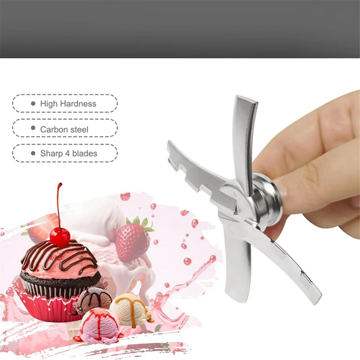 2PCS Replacement Paddle Blade for Ninja Creami NC300 Series , Mixing Blade Paddle NC301, CN305A, CN301CO Silver 5