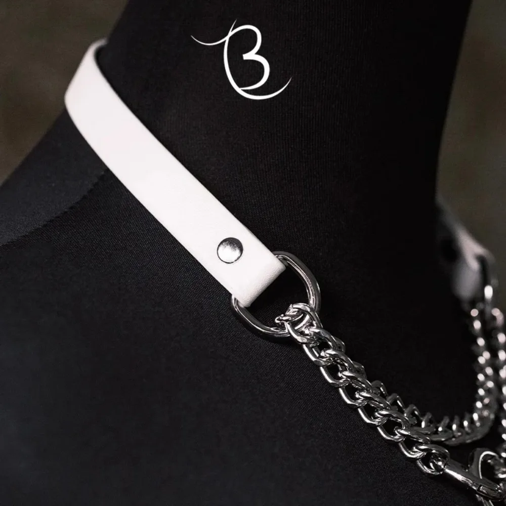 SM Collar With Integrated Tightening Handle Genuine Cowhide Leather Choker For Couples | Heavy Duty Neck Ring & Restraint Gear_voghion.com