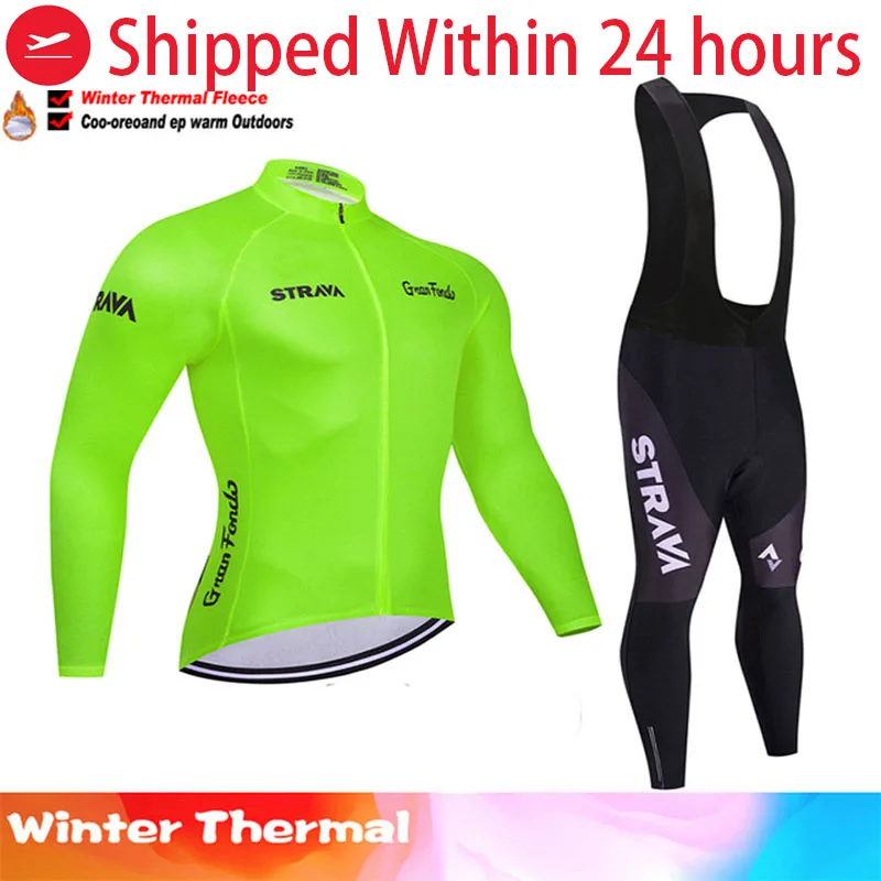 Men biking clothes retro cycling jersey winter fleece suit triathlon bib outfit shirt pants set