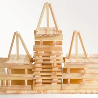 100PCS Classic Wooden Building Block Construction Kit Stacking Balance High Block Montessori Puzzle Toy GIft for Toddler Kid