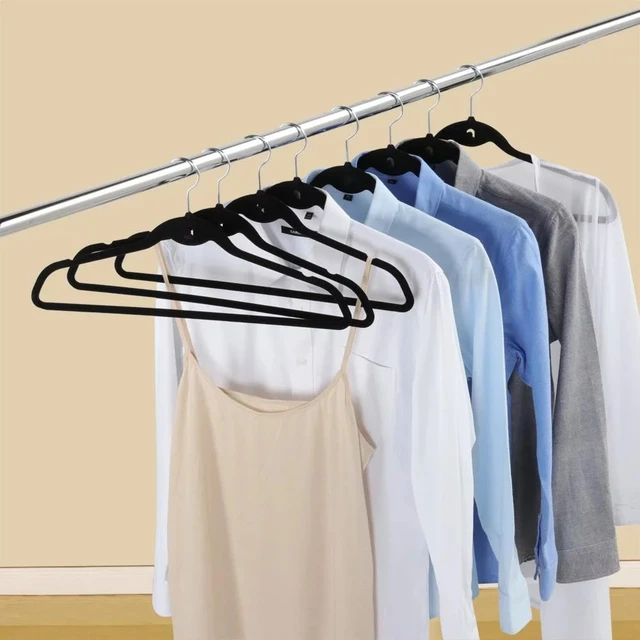 Non-Slip Velvet Clothing Hangers, 100 Pack, Black - AliExpress