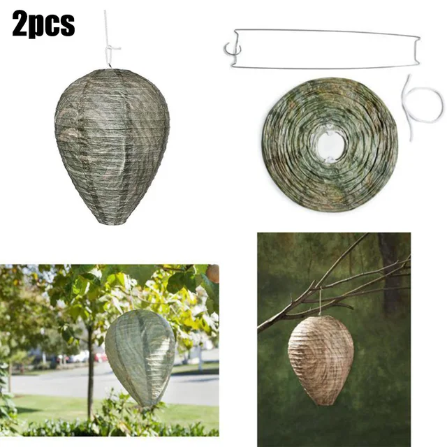 2Db Kültéri Szimulált Darázsfészek Lógó Hamis Darázs -Fészek Depoy Papír Lámpák Elrettentő Eszköze A Darázsok Hornet Kertészeti Szerszámához Bbq -Hoz - Image 5