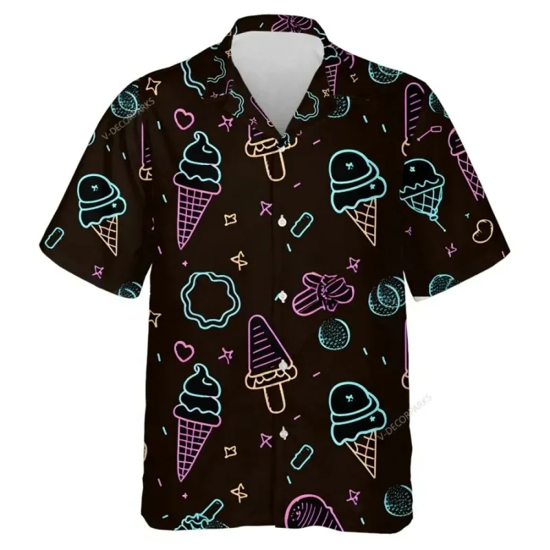 thumbnail image 1 of Las más nuevas camisetas holgadas y transpirables con estampado 3D de muñeco de nieve y helado para hombre y mujer, camisetas de manga corta para fiesta en la playa, 1 of 5