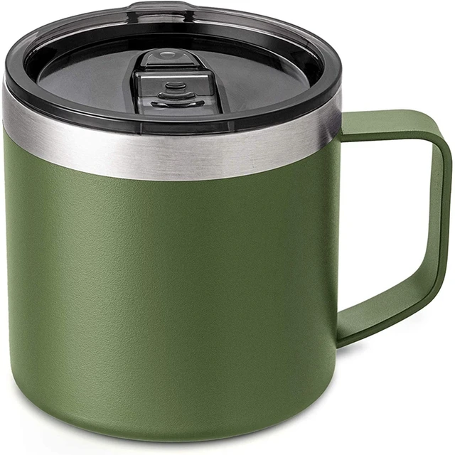 YETI Rambler 14 oz Stackable Mug, Vacuum Insulated, Stainless Steel with  MagSlider Lid, Camp Green