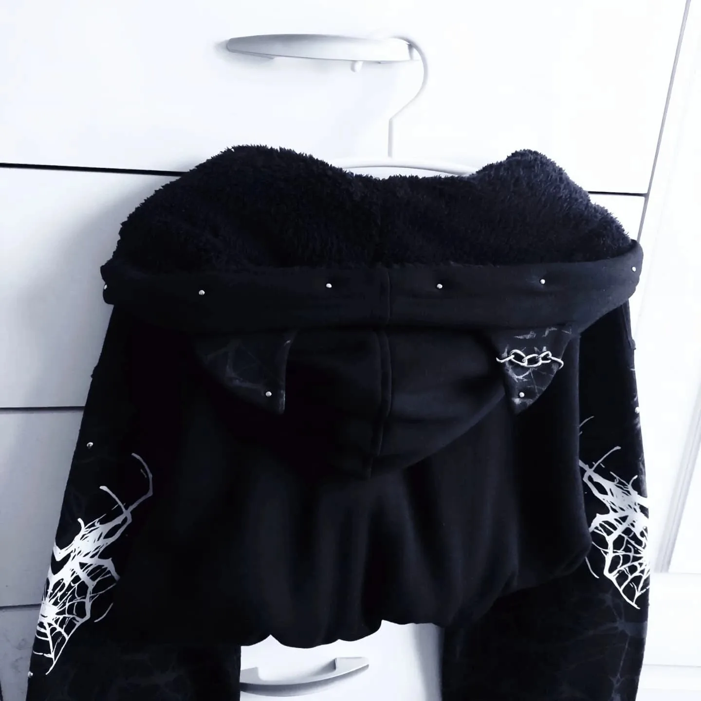 New Black Harajuku Gothic Zipper Slimming Hoodie Classic Spider