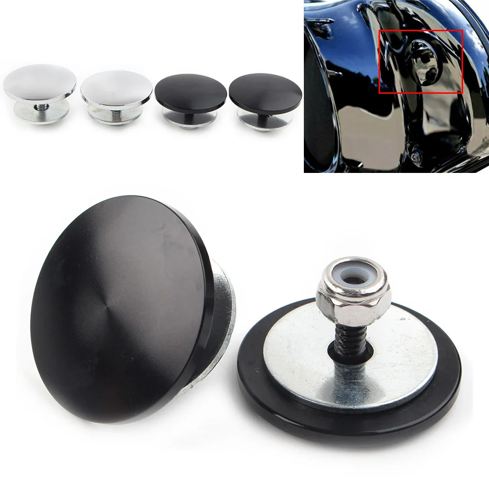 ChromeBlackMotorcycleInnerFairingMirrorPlugs2PcsForHarley