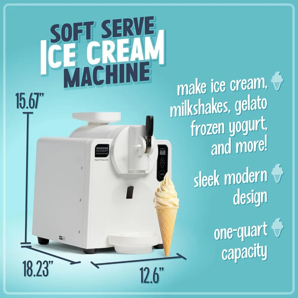 Easy-Dispensing Soft Serve Ice Cream & Frozen Dessert Machine, Makes 1 Quart of Ice Cream, Milkshakes, Frozen Yogurt 2