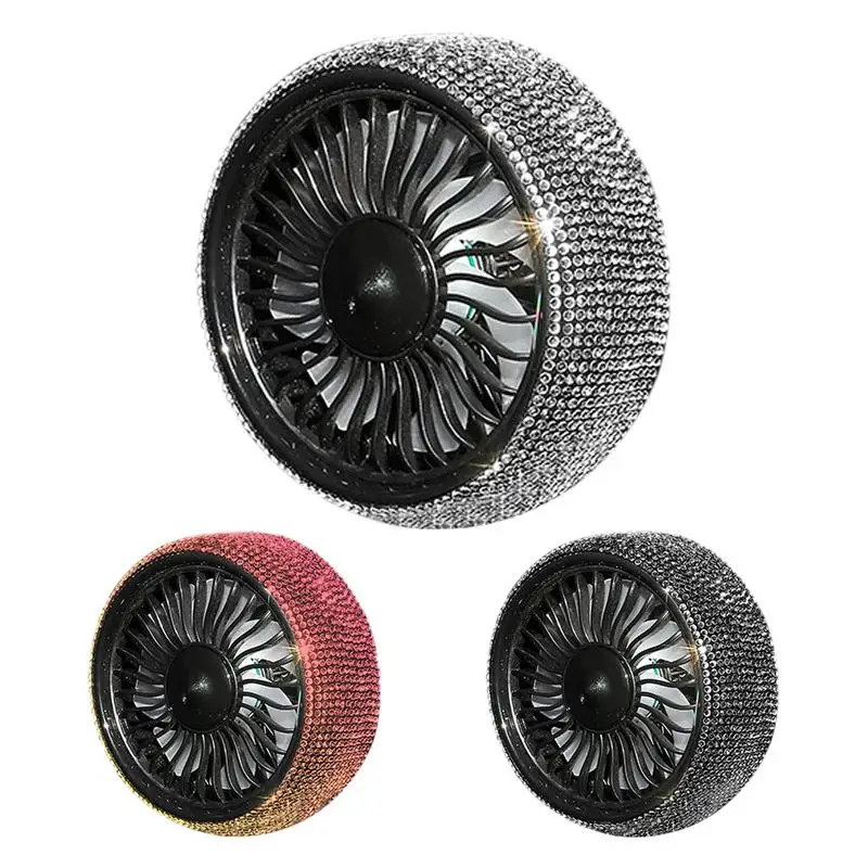

Rhinestones USB Cooler For Car Air Outlet Fan Multifunctional Car Interior Accessories, Quiet Cooling Supplies Clear Vision