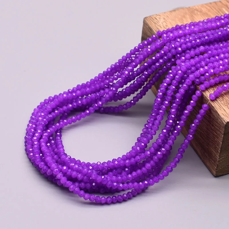 Rose Red Faceted Rondelle Glass Spacer Beads
