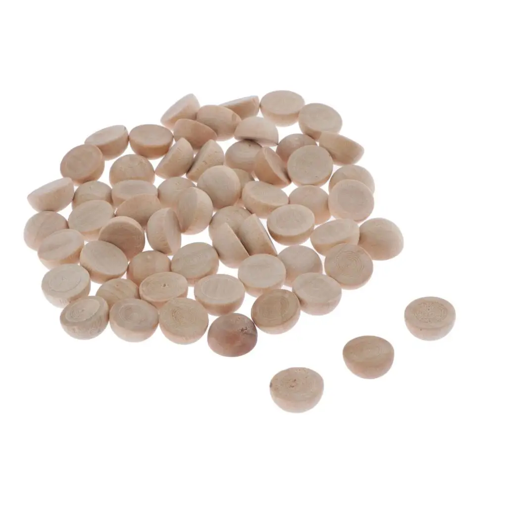 

Set of 50 1 cm half-slotted wooden balls for children's toys gift