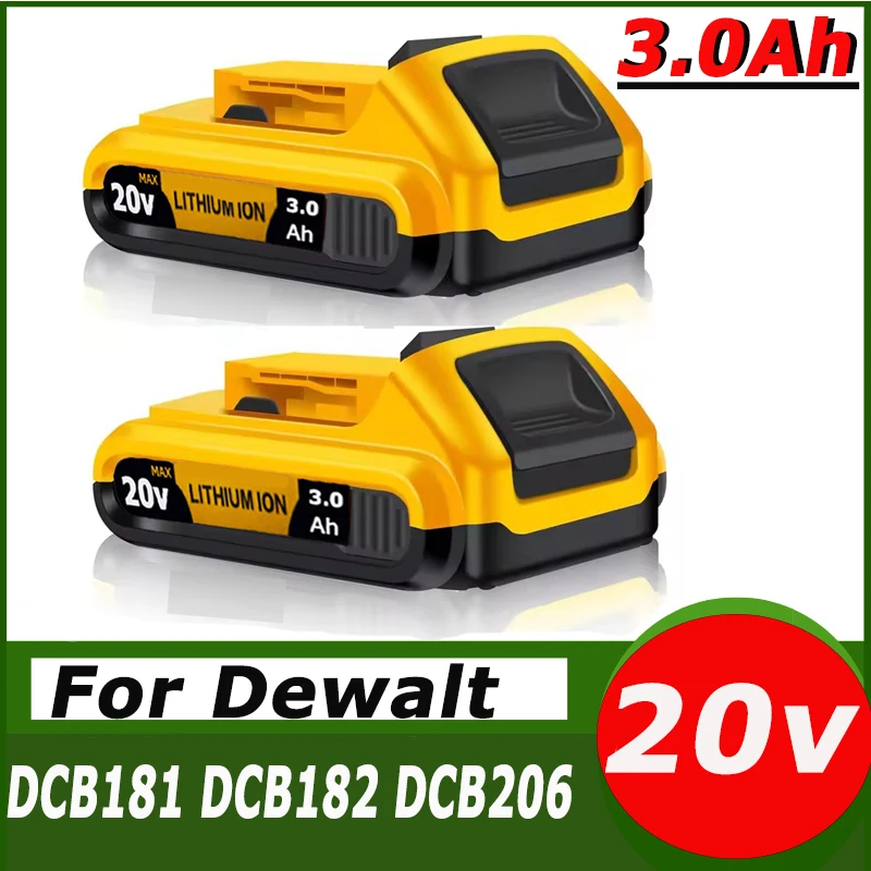 For DeWalt 18V/20V Max DCB200-DCB206 Power Tools-20V 3Ah DCB203 Li-ion Battery Replacement.