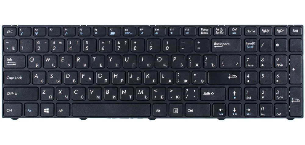 Клавиатура черная с черной рамкой для DEXP Atlas H134 | Компьютеры и офис