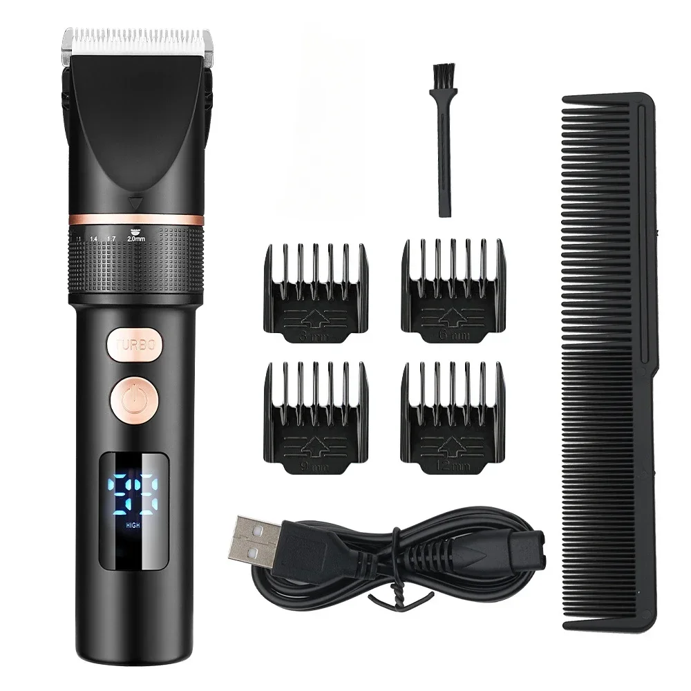 

Professional Electric Push Scissors New Resuxi ZX688-3 Men's LCD Digital Display Electric Hair Clipper with Adjustable Blade