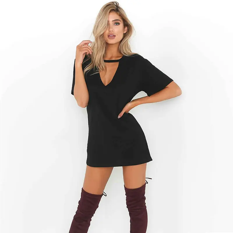 

Women's V-Neck Halter Dress Summer Fashion Casual Hollow