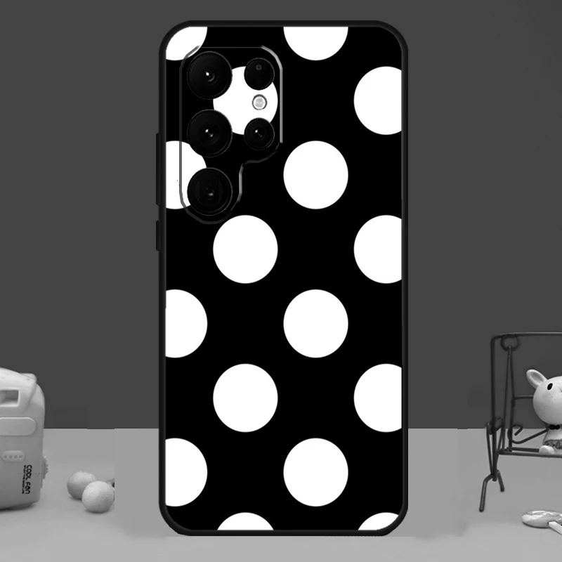 Chic Black and White Polka Dot Phone Case Cover