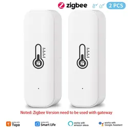 Smart Home Temperature & Humidity Sensor with Wireless Connectivity (2pcs Zigbee)